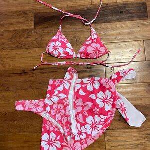 Pink Floral Bikini Set